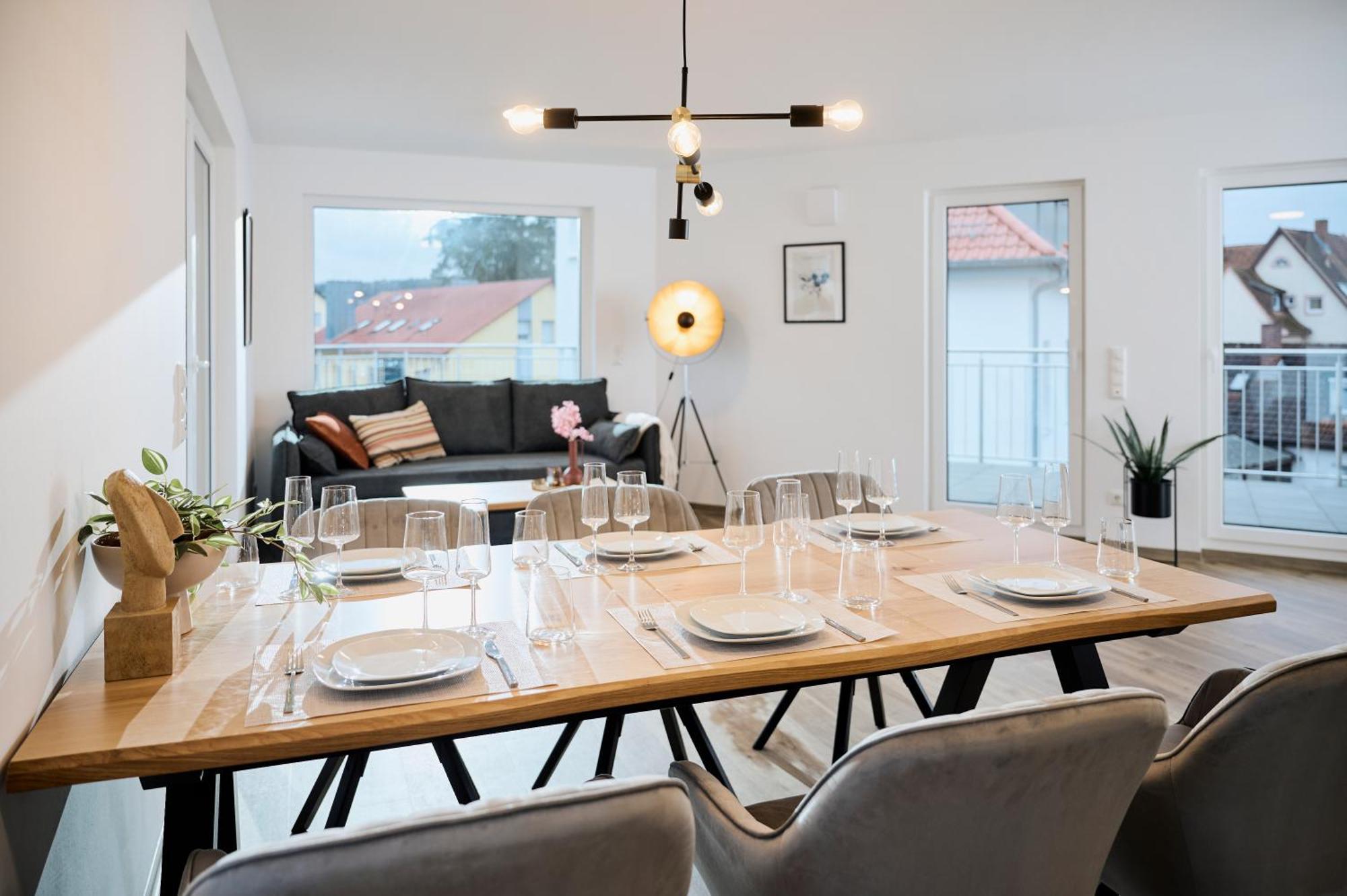 Moderne Apartments Mit Highspeed-Wlan Und Gratis-Tiefgarage Ihr Perfekter Rueckzugsort Nahe Dem Zentrum Und Der Therme I Barrierearm Bad Kissingen Luaran gambar