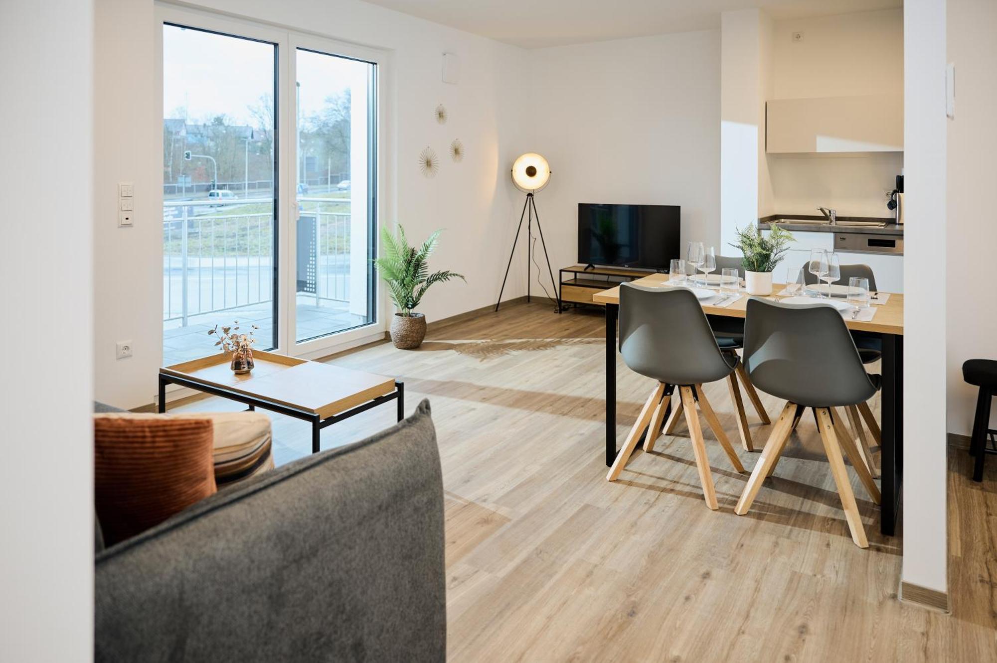 Moderne Apartments Mit Highspeed-Wlan Und Gratis-Tiefgarage Ihr Perfekter Rueckzugsort Nahe Dem Zentrum Und Der Therme I Barrierearm Bad Kissingen Luaran gambar